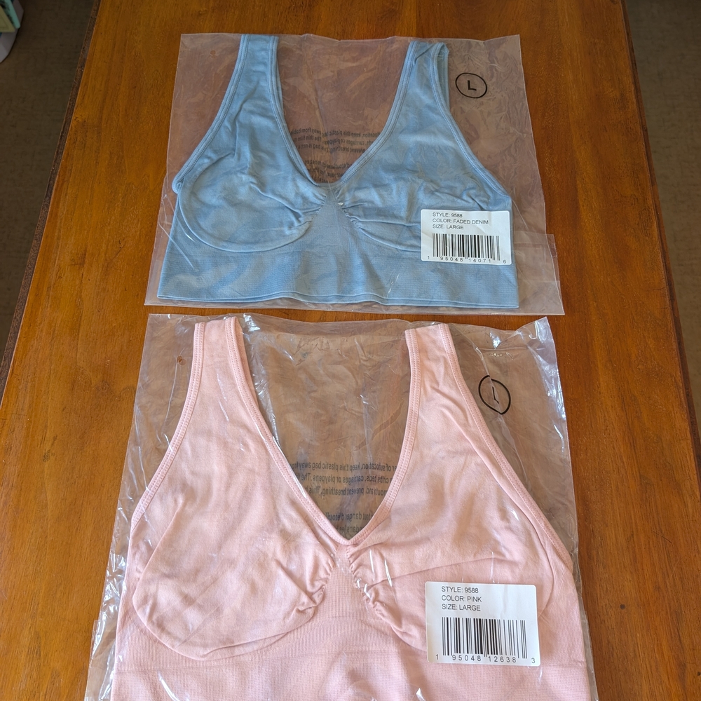 Rhonda Shear Pink Bralette-two bras